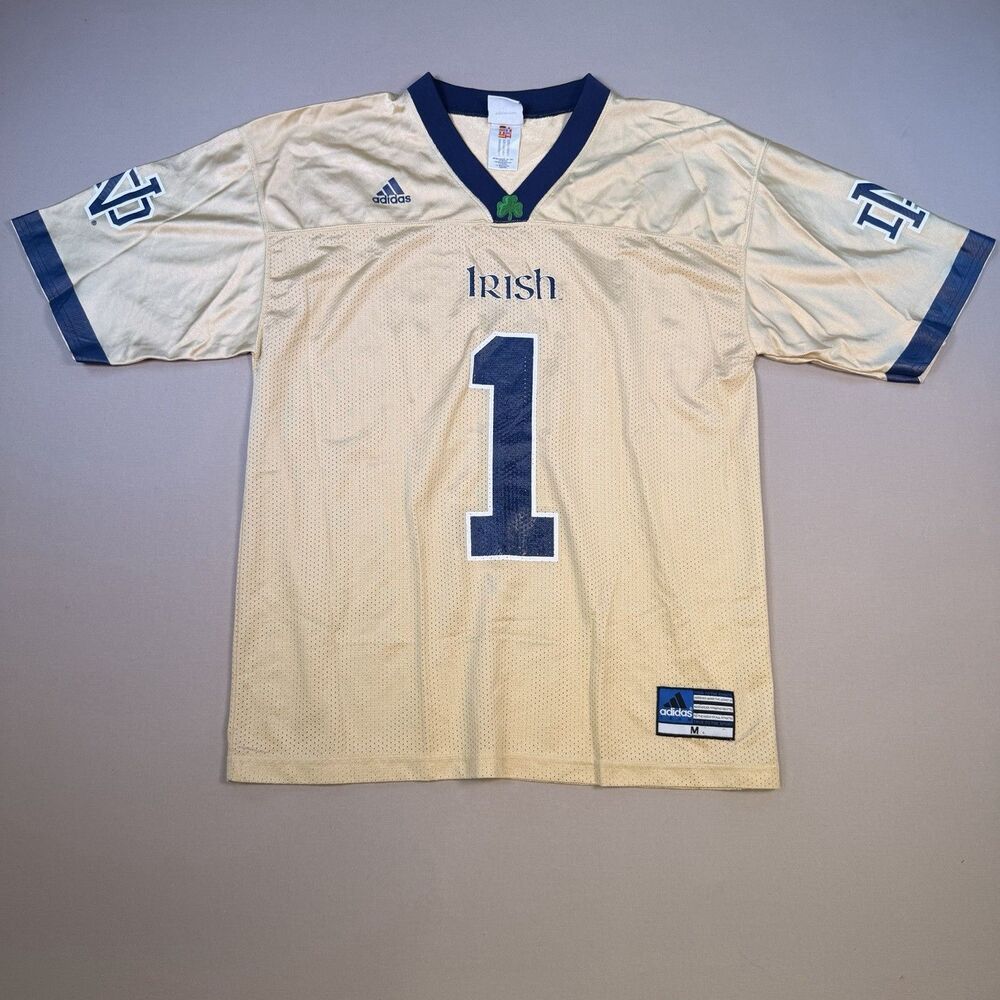 Vintage Notre Dame Fighting Irish Adidas Gold Jersey #1 Men’s Medium